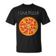 Liebe zur Pizza Grafik T-Shirt, Unisex mit Pizza-Motiv