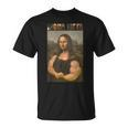 Mona Lifta Parodie T-Shirt, Muskulöse Mona Lisa Fitness Humor