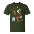 Dabbing Santa Elf Santa Reindeer Xmas Short Sleeve Black T-Shirt