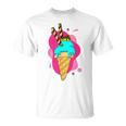 Summer Dessert Ice Cream Cone Waffle Ice Cream S T-Shirt