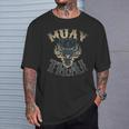 Muay Thai Kämpfer Design Herren T-Shirt in Schwarz, Kampfsport Tee Geschenke für Ihn