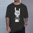 Teufelsgruß French Friesfork Metalhand & Roll Rocker T-Shirt Geschenke für Ihn