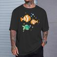 Unterwasserwelt Mit Fischen Und Meerestieren T-Shirt Geschenke für Ihn