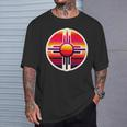 Zia-Symbol Im Retromodernenintage-Stil Im Bundesstaat New Mexico T-Shirt Geschenke für Ihn