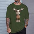 Crazy Elk I Deer Reindeer Fun Hunting Christmas Animal Motif T-Shirt Geschenke für Ihn