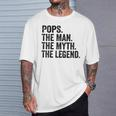 Pops Der Mann Der Mythos Die Legende Papaatertag T-Shirt Geschenke für Ihn