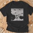 Alien Ufo Cat T-Shirt Geschenke für alte Männer