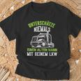 Alter Trucker Mann & Sein LKW Schwarz T-Shirt, Trucker-Leben Motiv Geschenke für alte Männer