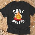 Chili Master Chilli Scharf Essen Geschenk Scoville Pepperoni T-Shirt Geschenke für alte Männer