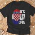 Croatia Hrvatska Flag Home Roots Fingerprint Dna T-Shirt Geschenke für alte Männer