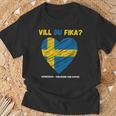 Einladung Um Kaffee Sweden Text German Language T-Shirt Geschenke für alte Männer