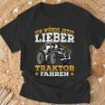 Ich Würde Jetzt Lieber Tractor Fahren Ich Würde Jetzt Lieber T-Shirt Geschenke für alte Männer