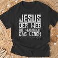 With Jesus Der Weg Die True Das Leben T-Shirt Geschenke für alte Männer