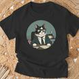 Lustiger Mitarbeiter Des Jahres Mit Dieser Lustigen Katze Mit Brille T-Shirt Geschenke für alte Männer