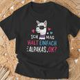 Lustiges Alpaka Fan T-Shirt: 'Ich mag halt einfach Alpakas, OK?' Schwarz Geschenke für alte Männer