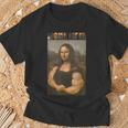 Mona Lifta Parodie T-Shirt, Muskulöse Mona Lisa Fitness Humor Geschenke für alte Männer