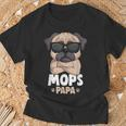 Mops Papa Lustiges T-Shirt, Pug mit Sonnenbrillen für Hundeliebhaber Geschenke für alte Männer