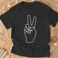 Peace Finger Symbol T-Shirt Geschenke für alte Männer