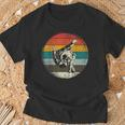 Retro Skelett Gitarrenspieler Herren T-Shirt, Vintage Sonnenuntergang Motiv Geschenke für alte Männer