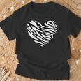 Zebra Fur Animal Skin Heart Print Waves Pattern T-Shirt Geschenke für alte Männer