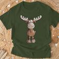 Crazy Elk I Deer Reindeer Fun Hunting Christmas Animal Motif T-Shirt Geschenke für alte Männer