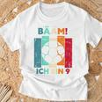 Children's Bäm Ich Bin 9 Neun Jahre Junge 9Th Birthday Football T-Shirt Geschenke für alte Männer