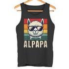 Alpapaatertag Bester Papa Alpaka-Liebhaber Sonnenbrille Tank Top