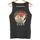 Best Cat Dad Ever Retrointage Katze Katzen Papa Geschenk Tank Top