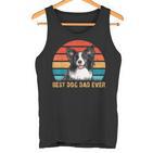 Besthund Papa Allzeit Best Dog Papa Alltimesintage Border Collie Tank Top