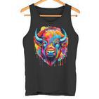 Cooles Bison-Kopf- Mit Hellen Farben Tank Top