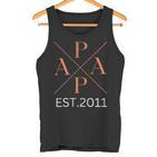 Damen Lustiger Papa Est 2011 Papa Seit 2011 Papa 2011 Mit-Ausschnitt Tank Top