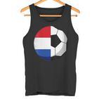 Damen Niederlande Flagge Niederländischer Papa Fußballtorwart Mit-Ausschnitt Tank Top