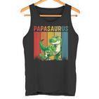 Damen Papasaurusatertag Bester Papa T-Rex Papa Mit-Ausschnitt Tank Top