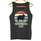 Damen Zwergspitz Papa I Retro Zwergspitz Mit-Ausschnitt Tank Top