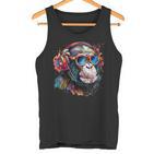 Dj Monkey Affen Mit Sonnenbrille Geschenkidee Affe Musik Tank Top