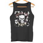 Evil Old Man Grandpa Dad Skullintage Biker Tank Top