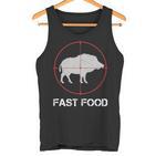 Fast Food Wildschweinjagd Lustige Tierwelt Jäger Papa Tank Top