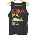 Herren Ehemann Papa Anwalt Held Retro-Jahrgangatertag Tank Top