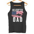 Herren Hubschrauber Papa Usa Flagge Hubschrauber Pilotatertag Tank Top