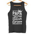 Herren Papa Wächter Der Glut Herr Des Feuers Kurzum Grillmeister Tank Top