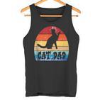 Katze Papaintage Retro Sonnenuntergang Katze Papa Kätzchen Haustier Lustig Tank Top