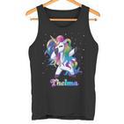 Thelma Name Personalisierbar Regenbogen-Einhorn Tupfen Personalisierbar Tank Top