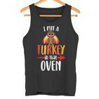 Lustige Türkei Papa Thanksgiving Schwangerschaft Ankündigung Tank Top