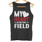 Mein Herz Ist Auf Dem Feld Baseball Papa Tank Top