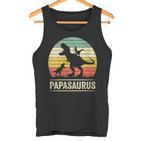 Papasaurus Dinosaur Papa Tyrannosaurus Dino Twin Pack Mit-Ausschnitt Tank Top