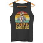 Papasaurus Papaatertag Bester Papa T-Rex Papaatertag Tank Top