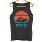 Papitän Motorboot Bootsführerscheinatertag Papa Kapitän Tank Top