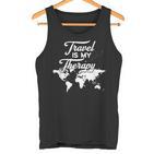 Reisende Und Reiseliebhaber One Of Travel Is My Therapy Memes Tank Top