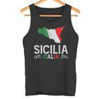 Sicilia Italia Sicilia Souvenir Silhouette Sicilia Tank Top