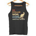 Sie Stellen Wohl Gerne Unnecessary Fragen Retro Kangaroo S Tank Top